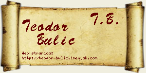 Teodor Bulić vizit kartica